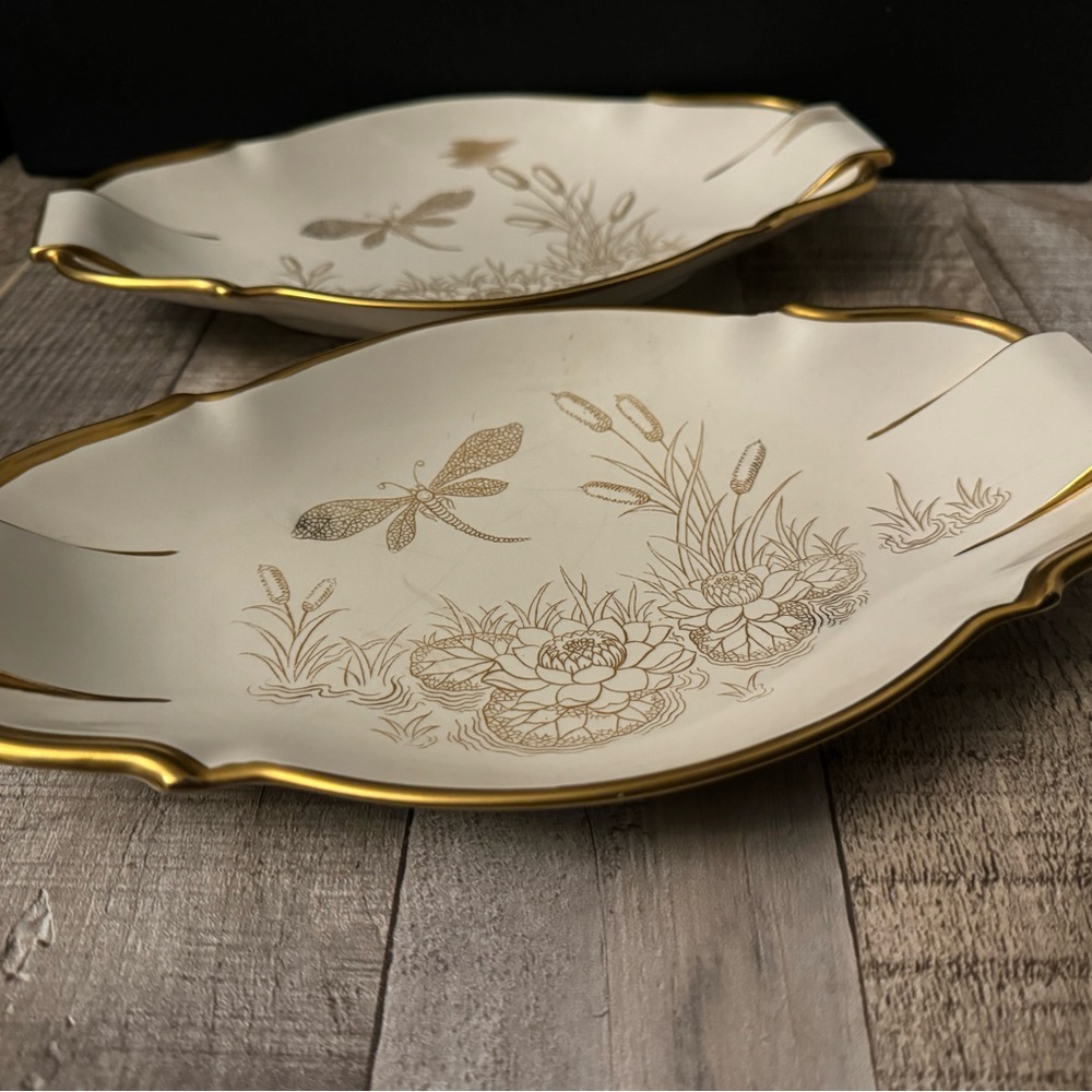 Vintage Dragonfly Carlton Ware Pair Vegetable Serving Dishes